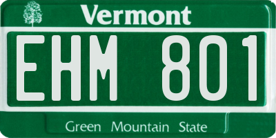 VT license plate EHM801