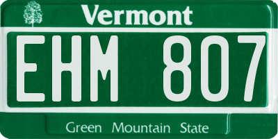 VT license plate EHM807