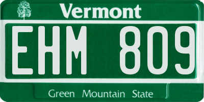 VT license plate EHM809