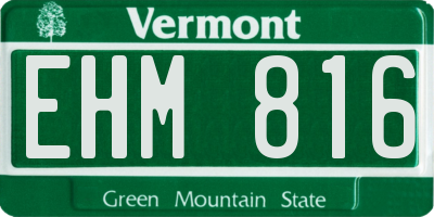 VT license plate EHM816