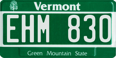 VT license plate EHM830