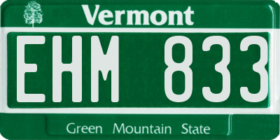 VT license plate EHM833