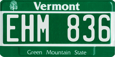 VT license plate EHM836