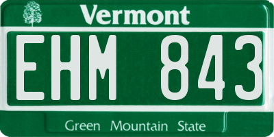 VT license plate EHM843