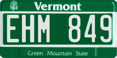 VT license plate EHM849