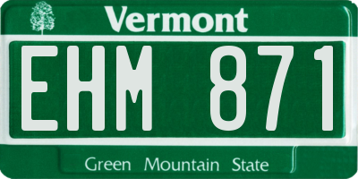 VT license plate EHM871