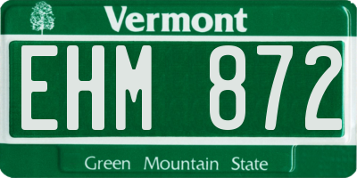 VT license plate EHM872