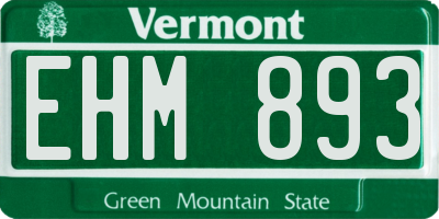 VT license plate EHM893