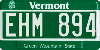 VT license plate EHM894