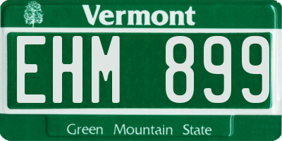 VT license plate EHM899