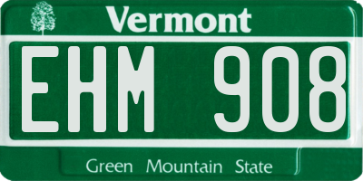VT license plate EHM908