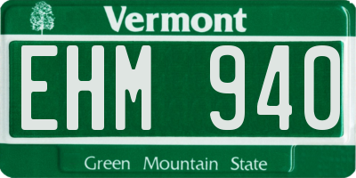 VT license plate EHM940