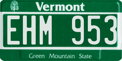 VT license plate EHM953