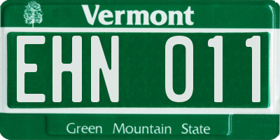 VT license plate EHN011