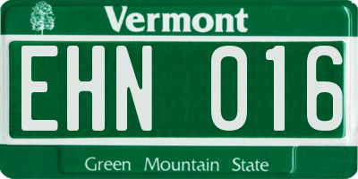 VT license plate EHN016