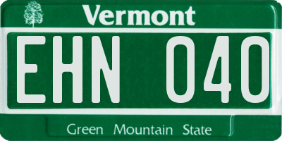 VT license plate EHN040