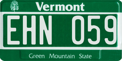 VT license plate EHN059