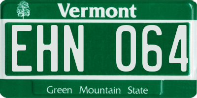 VT license plate EHN064