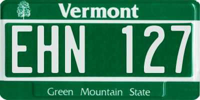 VT license plate EHN127