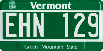 VT license plate EHN129
