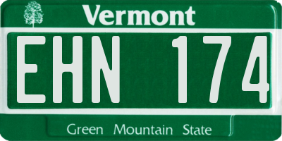 VT license plate EHN174
