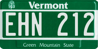 VT license plate EHN212