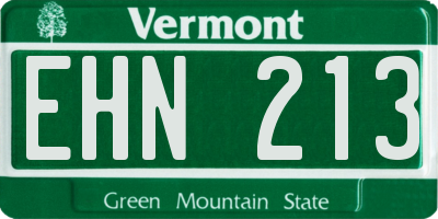 VT license plate EHN213