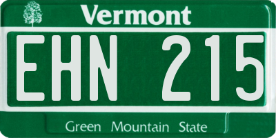 VT license plate EHN215