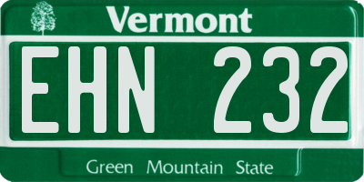 VT license plate EHN232