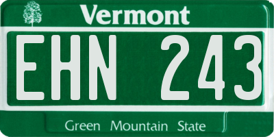 VT license plate EHN243