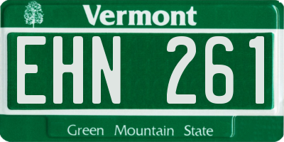 VT license plate EHN261