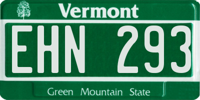 VT license plate EHN293