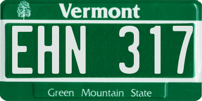 VT license plate EHN317