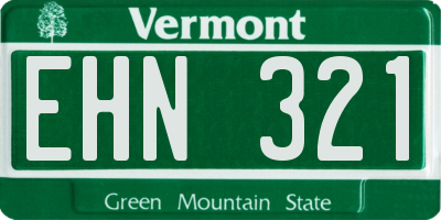 VT license plate EHN321