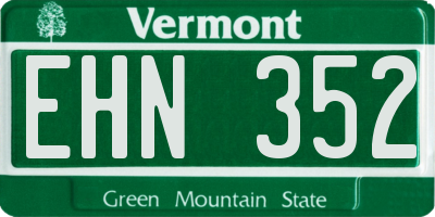 VT license plate EHN352