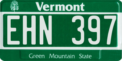 VT license plate EHN397