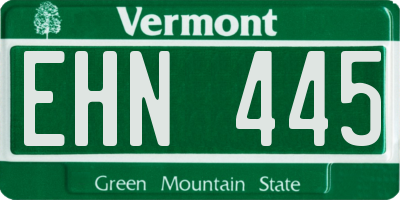 VT license plate EHN445
