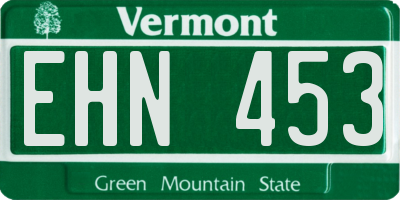 VT license plate EHN453