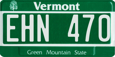 VT license plate EHN470