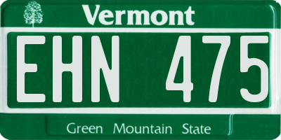 VT license plate EHN475