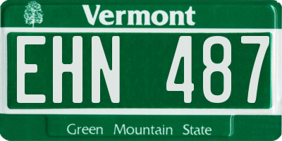 VT license plate EHN487