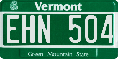 VT license plate EHN504