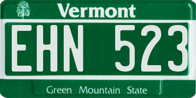 VT license plate EHN523