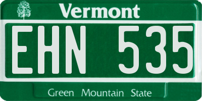 VT license plate EHN535