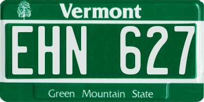 VT license plate EHN627