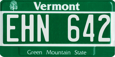 VT license plate EHN642