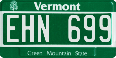 VT license plate EHN699