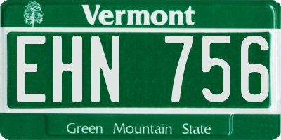 VT license plate EHN756