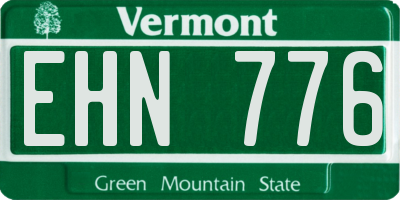 VT license plate EHN776