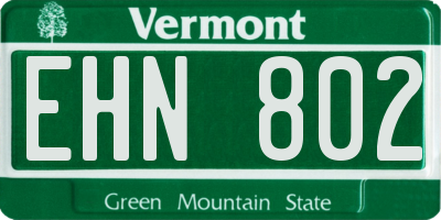 VT license plate EHN802